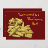 コーンハーベスト感謝祭 招待状 (正面/裏面)