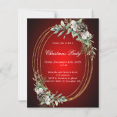 コーンパインレッド金ゴールドクリスマスパーティの招待状 (正面)