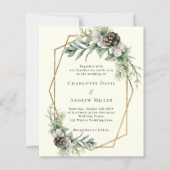 コーンパイン緑地アイボリー結婚式招待状 (正面)