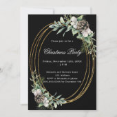 コーンパイン緑金ゴールドブラッククリスマスパーティー 招待状 (正面)