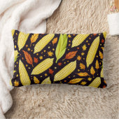 コーンパターンハーベストデイオータムデコール ランバークッション (ブランケット)