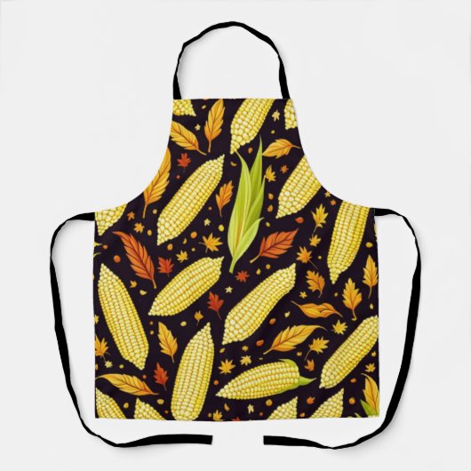 コーンパターンハーベストデー秋 エプロン (正面)