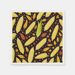 コーンパターンハーベストデー秋 スタンダードカクテルナプキン