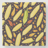 コーンパターンハーベストデー秋 ストーンコースター (正面)