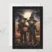 コーンフィールドのかかしとゴシック風のカボチャ 招待状 (裏面)