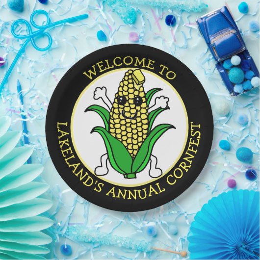 コーンフェストへようこそパーソナライズされた ペーパープレート (パーティー)