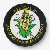 コーンフェストへようこそパーソナライズされた ペーパープレート (正面)