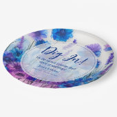 💍コーンフラワーおもしろいとラベンダーエレガンス ペーパープレート (アングル)