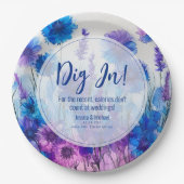 💍コーンフラワーおもしろいとラベンダーエレガンス ペーパープレート (正面)