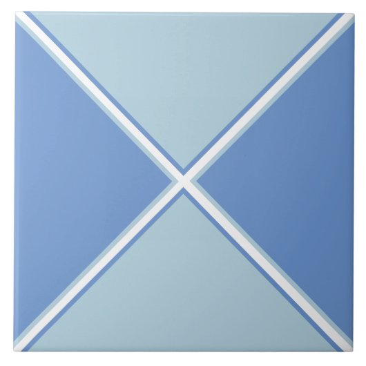 コーンフラワーとライトブルーとホワイトダイヤモンドクロス タイル (正面)