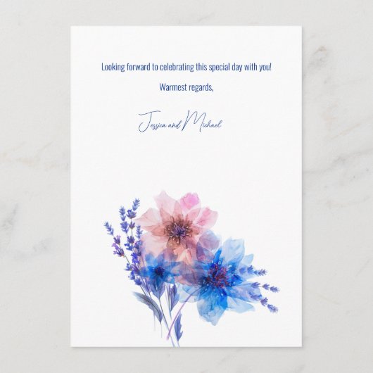 💍コーンフラワーとラベンダーのギフト券 エンクロージャーカード (裏面)