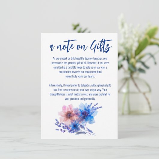 💍コーンフラワーとラベンダーのギフト券 エンクロージャーカード (スタンド正面)