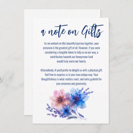 💍コーンフラワーとラベンダーのギフト券 エンクロージャーカード (正面/裏面)
