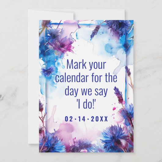 💍コーンフラワーとラベンダーエレガンス シーズンカード (正面)