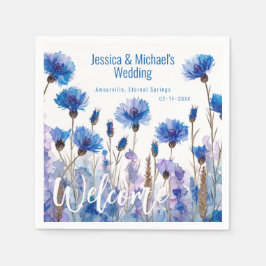 💍コーンフラワーとラベンダーエレガンス スタンダードカクテルナプキン