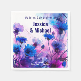 💍コーンフラワー🪻とラベンダーエレガンス スタンダードカクテルナプキン