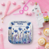 💍コーンフラワーとラベンダーエレガンス ペーパープレート (パーティー)