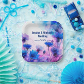 💍コーンフラワーとラベンダーエレガンス ペーパープレート (パーティー)