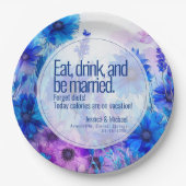 💍コーンフラワーとラベンダーエレガンス ペーパープレート (正面)