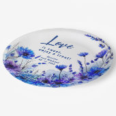 💍コーンフラワーとラベンダーエレガンス ペーパープレート (アングル)