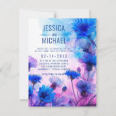 💍コーンフラワーとラベンダーエレガンス 招待状 (正面)