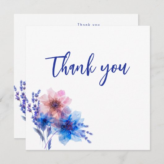 💍コーンフラワーとラベンダーブリス サンキューカード (正面/裏面)