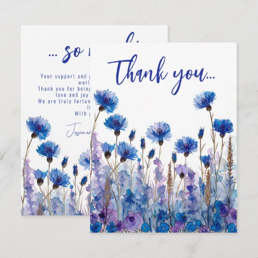 💍コーンフラワーとラベンダーブリス サンキューカード (正面/裏面)