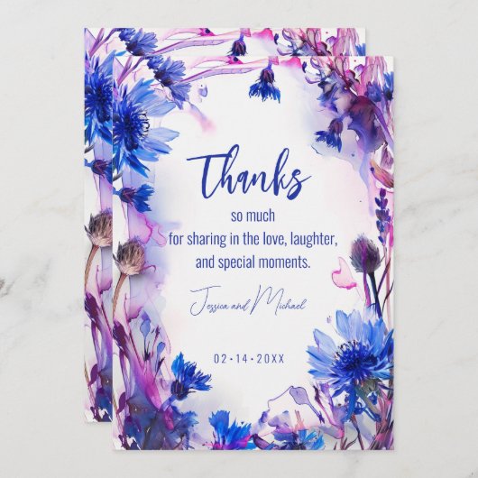 💍コーンフラワーとラベンダーブリス サンキューカード (正面/裏面)