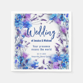 💍コーンフラワーとラベンダー スタンダードカクテルナプキン