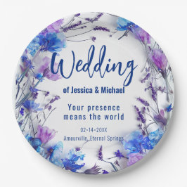 💍コーンフラワーとラベンダー ペーパープレート
