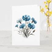 コーンフラワーの花束と開花の挨拶 カード (黄色い花)