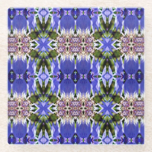 コーンフラワーの花 ガラスコースター (正面)