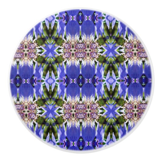 コーンフラワーの花 セラミックノブ (正面)