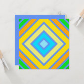 コーンフラワーの調和のとれたカラー角度付きラインアート カード (正面/裏面インサイチュ)