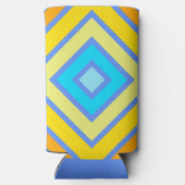 コーンフラワーの調和のとれたカラー角度付きラインアート スリム缶クーラー (裏面)