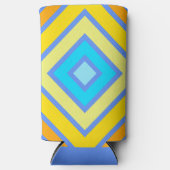 コーンフラワーの調和のとれたカラー角度付きラインアート スリム缶クーラー (正面)