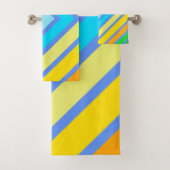 コーンフラワーの調和のとれたカラー角度付きラインアート バスタオルセット (インサイチュ)
