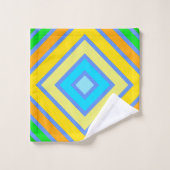 コーンフラワーの調和のとれたカラー角度付きラインアート バスタオルセット (ウォッシュタオル)