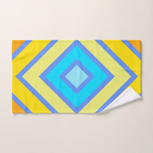 コーンフラワーの調和のとれたカラー角度付きラインアート バスタオルセット (ハンドタオル)