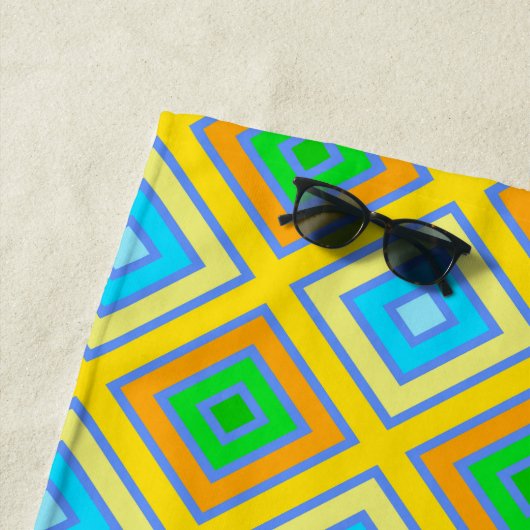 コーンフラワーの調和のとれたカラー角度付きラインアート ビーチタオル (インサイチュ)