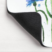 コーンフラワーの青い花 水彩画 マウスパッド (コーナー)
