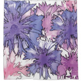 コーンフラワーコラージュ シャワーカーテン (正面)