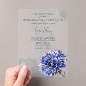 コーンフラワーシンプル結婚ズ アクリル招待状 (インサイチュ (ポータブル))