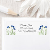 コーンフラワーズボタニカルグリーナリーブルー結婚フローラ ラベル (インサイチュ)