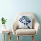 コーンフラワーズ&ホワイトローズ クッション (椅子)