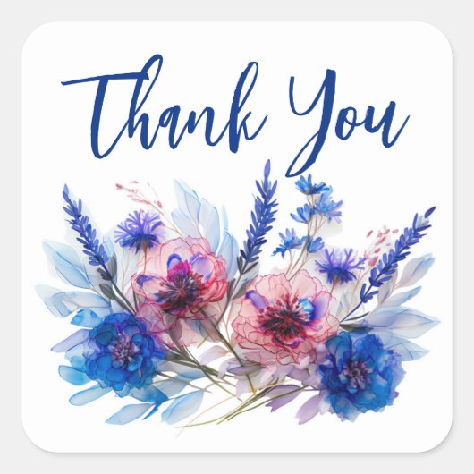 💍コーンフラワーズ&ラベンダー スクエアシール (正面)