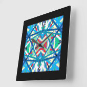 コーンフラワーバランス調和カラー抽象芸術ライン スクエア壁時計 (傾斜)