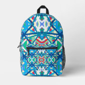 コーンフラワーバランス調和カラー抽象芸術ライン プリントバックパック (正面)