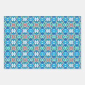 コーンフラワーバランス調和カラー抽象芸術ライン ラッピングペーパーシート (正面)