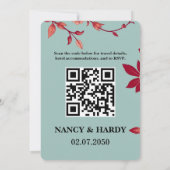 コーンフラワーバーズディ レトロ ウェディング 招待状 (裏面)